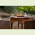 Outdoor furniture of our North African rental tent La Jaima