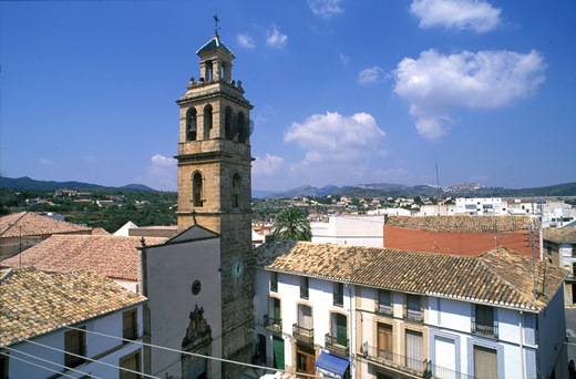 Kirche Gata de Gorgos, dörfer Costa Blanca Region