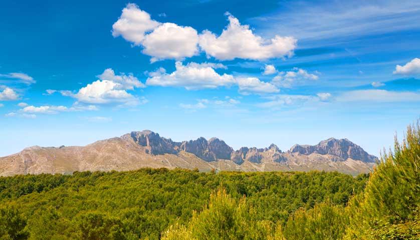 wanderurlaub spanien, die bergen der Alicante Provinz