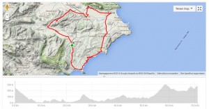 Map cycling trip Spain, benissa, javea benissa
