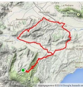 Map cycle holidays spain, directly from Refugio Marnes, great ride