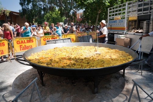 Paella in Jalon, village at the Costa Blanca